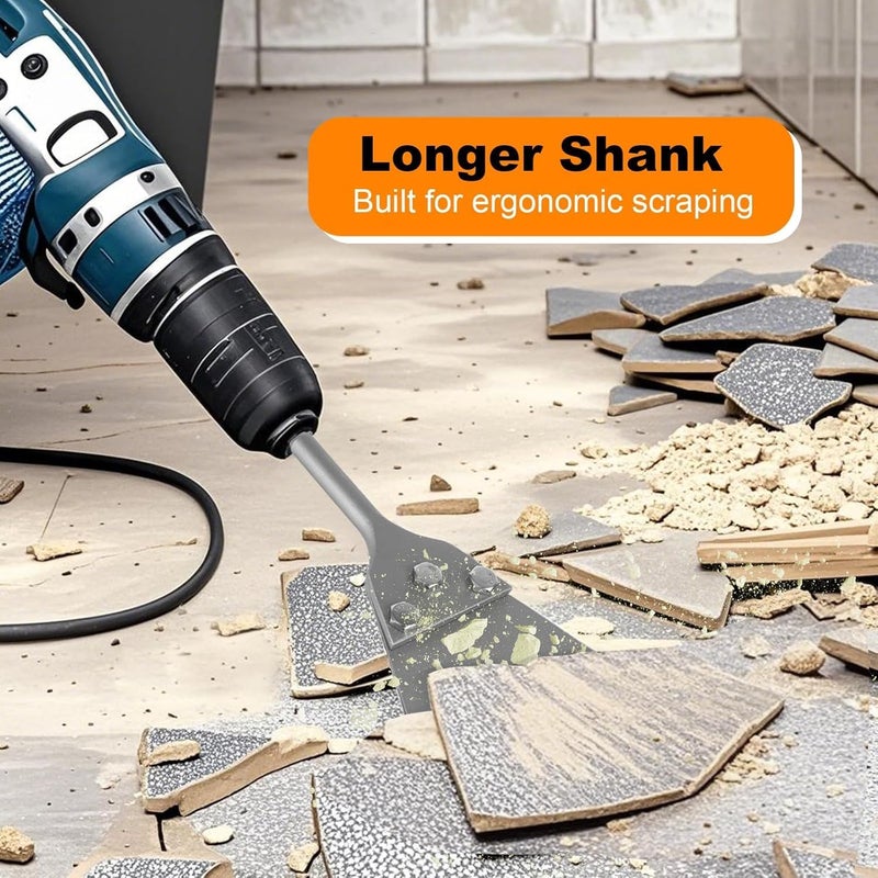 Gray Wolf SDS Plus Floor Scraper Kit, 5" x 11" Tile Removal Tool for SDS Plus Chisel Rotary Hammer Drill, Carpet Removal Tool, Premium Carbon Steel Blade, Great for Tile, Laminate, Epoxy Removal - Image 4